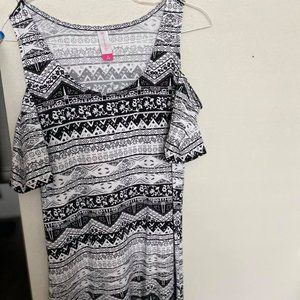 Black and White Boho Style Dress